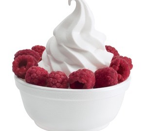 Frozen Yogurt with Raspberries