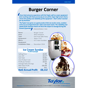 Burger Corner (Sundaes) Case Study