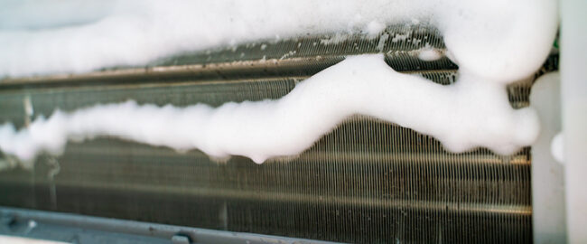 Iced Up Evaporator on a display cabinet