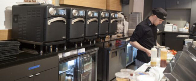 TurboChef Sota rapid cook ovens on a back counter