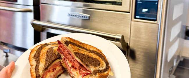 TurboChef Double Batch oven cooking a Ruben sandwich